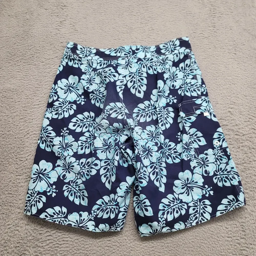 Ron Jon Surf Shop‎ Shorts Mens 36 Blue Floral Boardshorts Swim Outdoors Casual